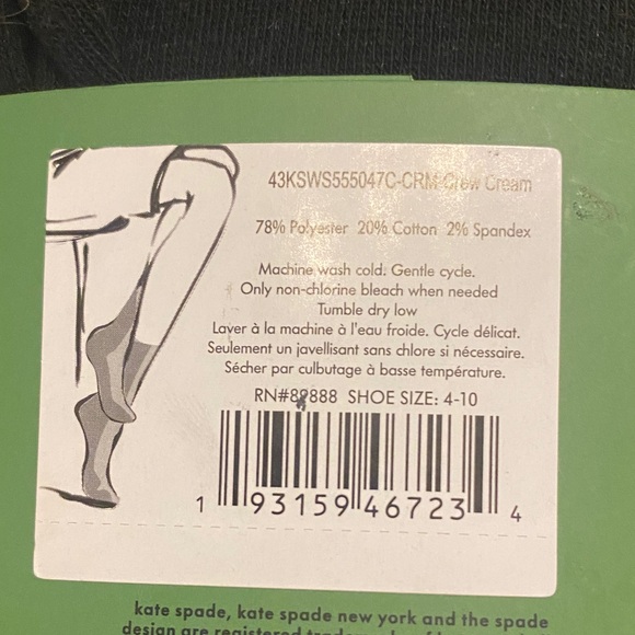 kate spade  Crew Socks-3 pair - Picture 7 of 7